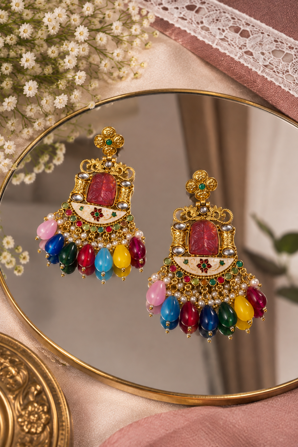 Rangrez Heritage Kundan Earrings