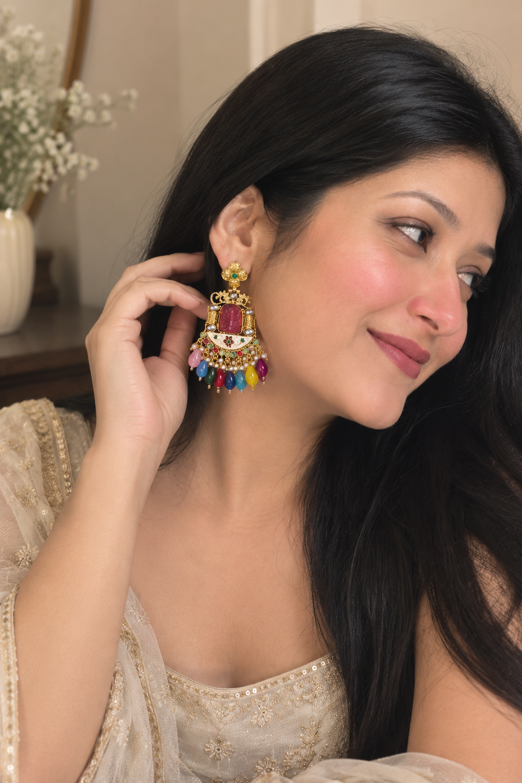 Rangrez Heritage Kundan Earrings