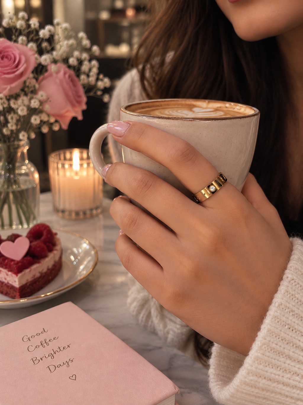 Elara Crystal Gold Band Ring