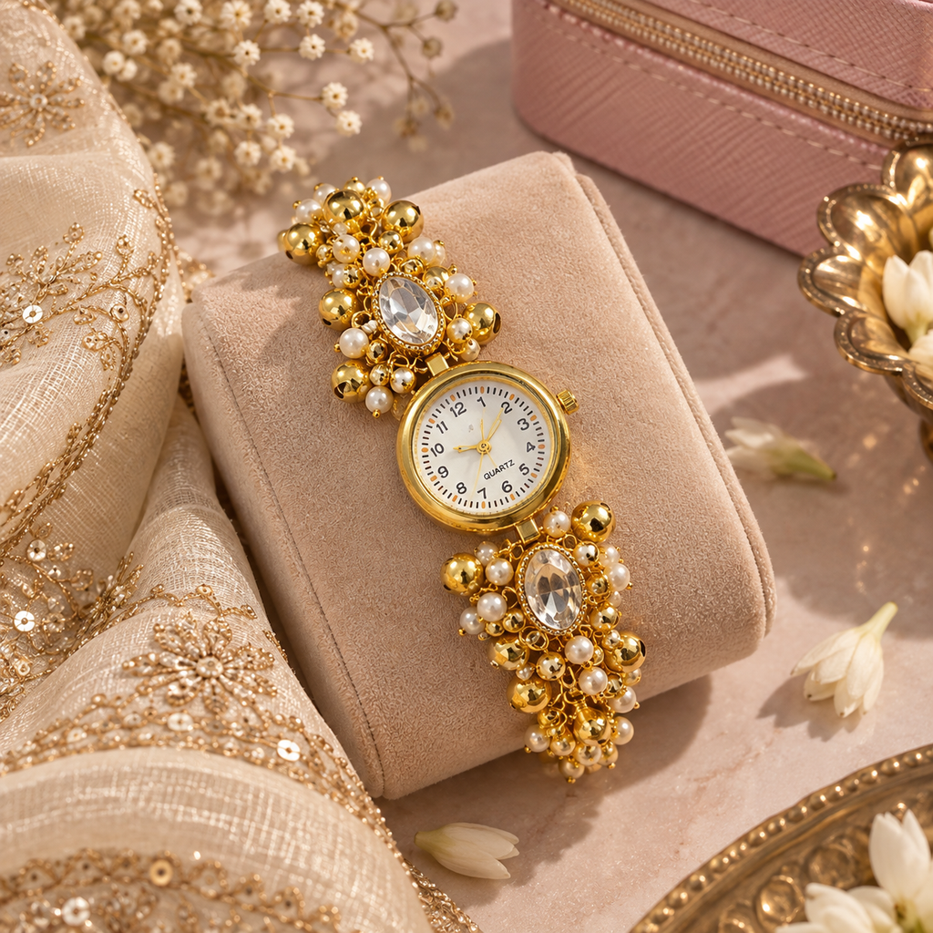 Inaya Gold Pearl Watch
