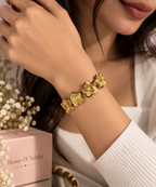 Flora Gold Statement Bracelet