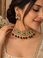 Gulnaar Multicolour Pearl Choker Set