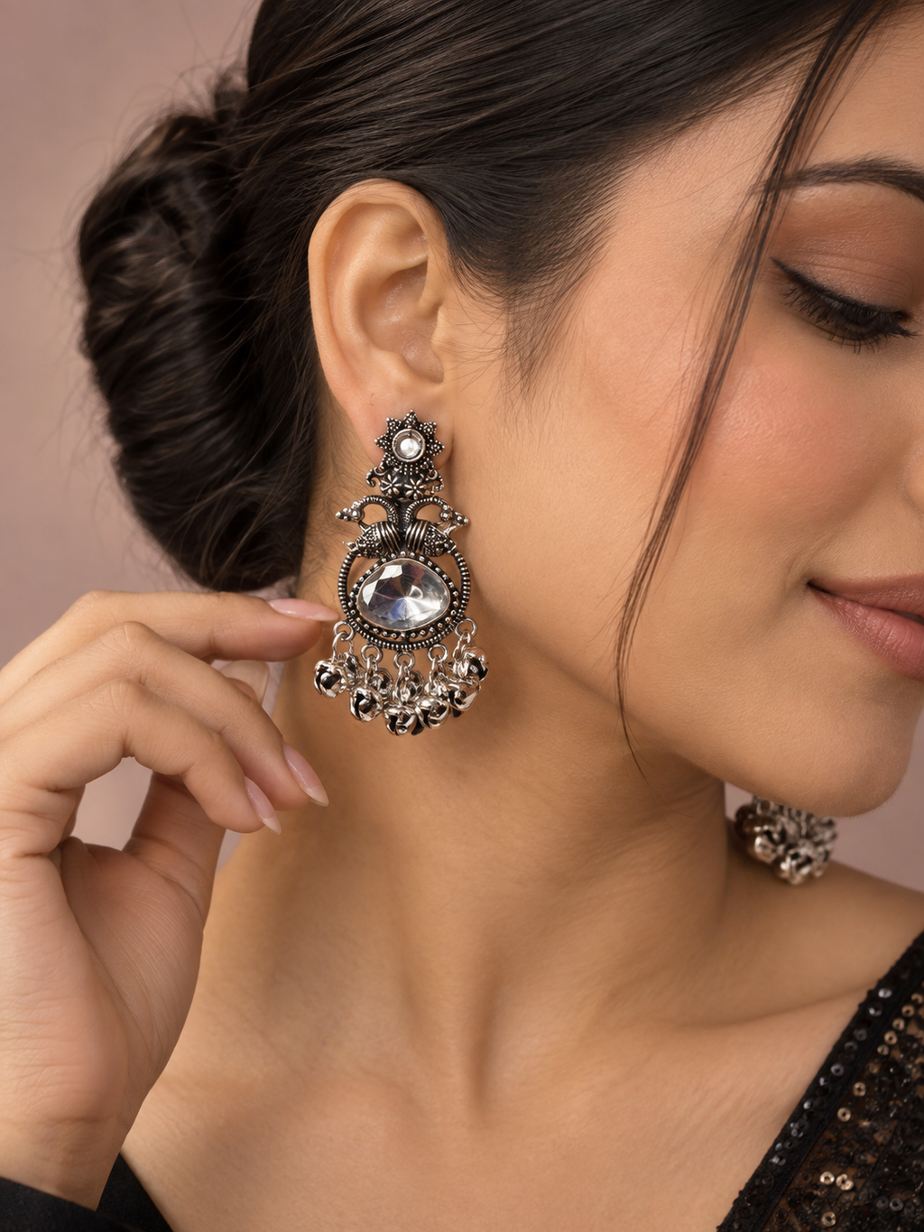 Chaand Rani Oxidised Statement Earrings