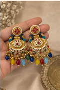 Mayura Meenakari Chandbali Earrings